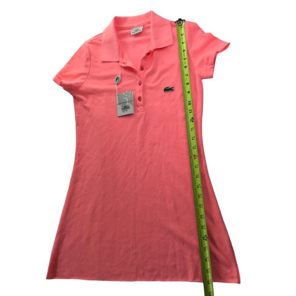 LACOSTE Polo Dress, Colored.  Pink Women's 3 Small Golf Tennis. Short Sleeve. - Picture 10 of 13